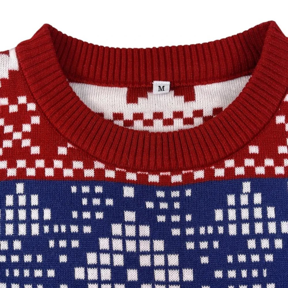 Grey Goose Vodka Ski Resort Sweater Blue Fair Isle Holiday Knit Men's Medium - Picture 2 of 8